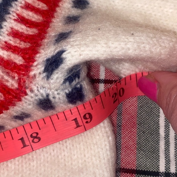 GAP Wool Blend Scandi Nordic Knit Cream Patterned Yoke Sweater, Sz Small - Picture 11 of 12